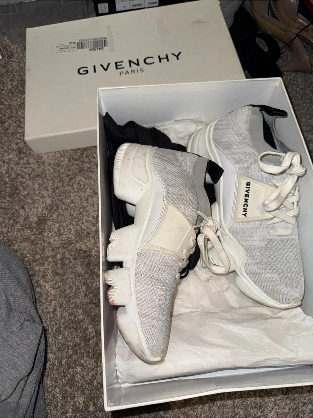 Givenchy Off-White Knit Sock Platform Sneakers